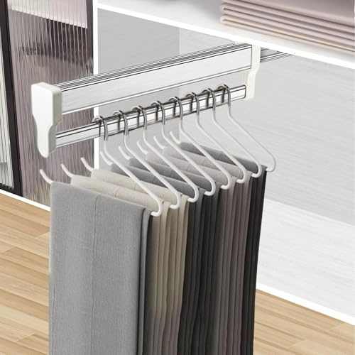 MAFAGE Pull Out Clothes Rail, Adjustable Wardrobe Rail Hanger Rack 792mm