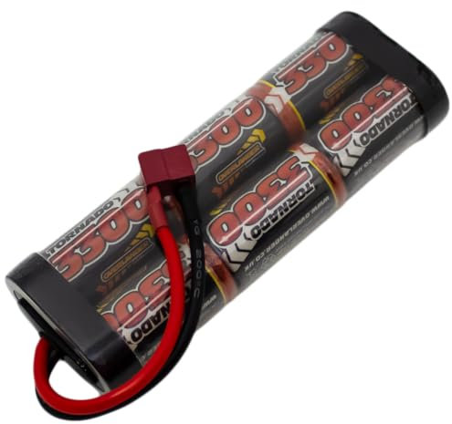 Overlander Batteries 3300mAh 7.2V NiMH RC Car Battery Pack with Deans Plug for Remote Control Cars, Buggies, Monster Trucks and RC models - High Capacity, Low Self-Discharge, Rechargeable Batteries