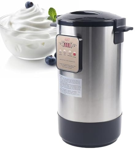 Yogurtera De Acero Inoxidable, MáQuina Para Hacer Yogur Griego Comercial De 12 L, MáQuina De FermentacióN AutomáTica Con Panel De Control De Temperatura Y Tiempo,220V