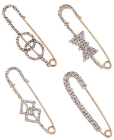 PACKOVE 4stücke Wasserstein Broschen Für Frauen Elegante Anstecknadeln Zur Dekoration Von Kleidung Pullovern Und Schals Vielseitige Accessoires Goldtönen