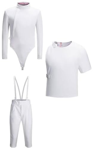 ZXDRYBHD 350N Fechtsportuniformanzug, Fechttrainingsschutzanzug, Klassisches Jacken-Hosen-Westen-Set, Dornenschutz, Linke/Rechte Hand(54)