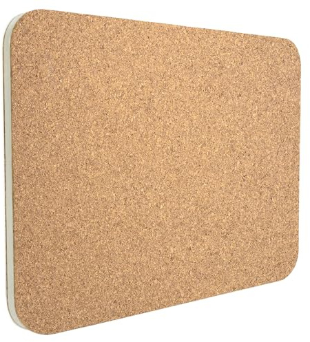 Go4Cork Tableau d'affichage rectangulaire sans cadre en mousse et liège laminé - 50 x 40 cm | Tableau mémo double face léger | Pour bureau et maison | Blocs adhésifs et accessoires de montage inclus
