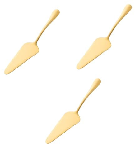 Ciieeo 3St Hochzeitstortenschaufel Aktenvernichter Tortenspatel-Server Reibe Ofen pizzaschneider ausstechplatte käse schuhlöffel Kuchenschaufel Edelstahl Backschaufel aus Edelstahl Golden