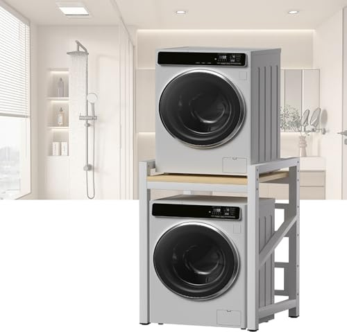 WPPTNSFY Waschmaschinenschrank, Verstellbares Stapel-Set über Waschmaschinen, Regal über Waschmaschine, Platzsparendes, Höhenverstellbar, für Badezimmer Waschküche 73X63X105 cm
