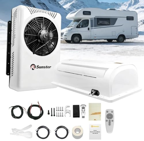 Sunster Split Klimaanlage 12V 8000BTU, Leise Kühlung für Wohnmobil