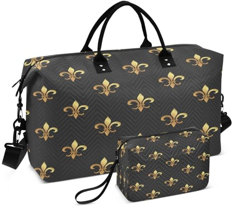 Sac de sport de voyage motif fleur de lys pour femme et homme, multicolore