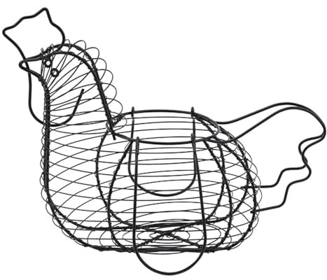 Cestino per uova, per raccogliere le uova, design a forma di pollo, grande cestino per uova con pratico manico, cestino decorativo per cucina, cestino per alimenti e frutta