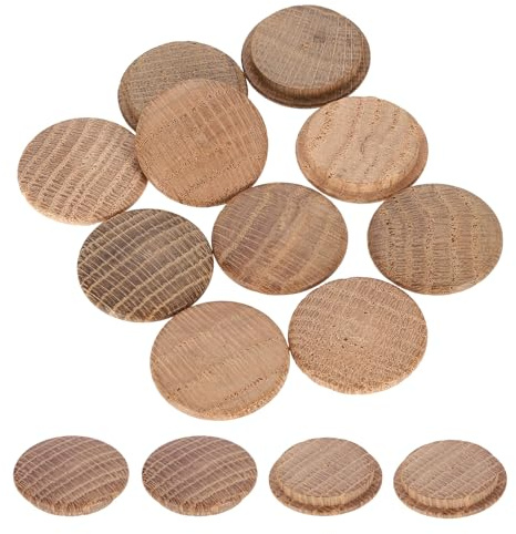 sourcing map Holzknopfstopfen, 30 mm, Hartholz, Schraubenlochstopfen Pilz, Holzkappen, Knöpfe, Eichenholzstopfen für Möbel, Holzbearbeitung, Handwerk, Dekoration (35 mm x 30 mm), 20 Stück