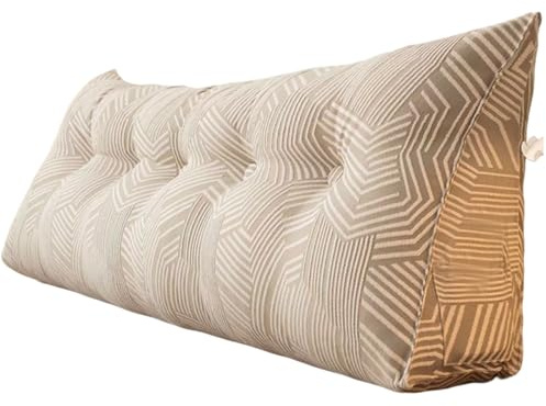 Cojín triangular grande para respaldo, almohada de lectura con forma de cuña para sentarse en la cama, diseño largo (azul claro, 80 x 20 x 50 cm)