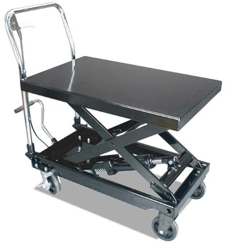 Carrello elevatore idraulico portatile – Sollevatore mobile a forbice con capacità di 150 kg, piattaforma piatta elettrica per un facile trasporto, ideale per magazzini e officine