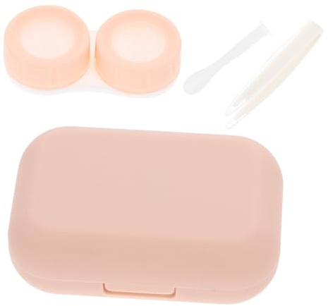 BATHVEVE Estuche para Lentillas Portátil con Espejo Kit de Cuidado para Lentes de Contacto Femenino Caja Doble de Resistente y Ligera para Viaje y Uso Diario