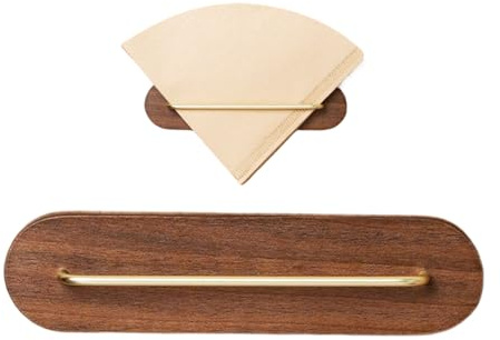 Nudorpn Porta filtro per caffè conico, supporto per dispenser di carta da parete adesivo potente | supporto da parete per portafiltro da caffè - per bar panetterie, pasticcerie dormitori, casa