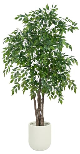 Árbol de Ficus Artificial 1,7m con Maceta Blanca