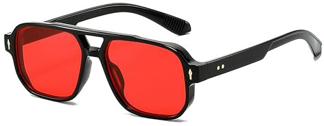 Hviomru Mode Quadratisch Sonnenbrille,Trendy Vintage Square Sonnenbrille für Damen und Herren,UV Schutz