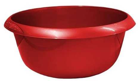 TRTO Red Colour Plastic Large Round Bowl Washing Up Basin Sink Tidy Kitchen 8 Litres New Easy To Use