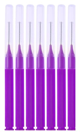 Interdentalborstar och tandtrådspinnar, Interdentalborste T-tröja kissar for tänder Tandtråd Tandpetare Hängselskenor Multicolor 8-40 st(Purple 8pcs)