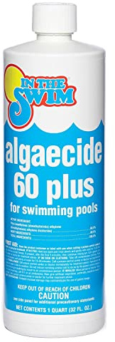 In The Swim Algaecide 60 Plus for Swimming Pools - Non-Metallic, Low Odor, Non-Foaming Algae Bloom Preventative - Chlorine Sanitizer Compatible - 1 Quart