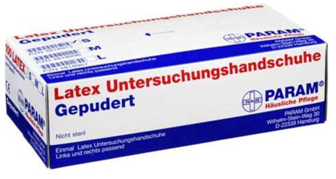 Param HANDSCHUHE Einmal Latex gepudert S 100 St