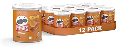 Pringles Sweet Paprika | Paprika Chips | 12 kleine Dosen für unterwegs (12 x 40g)