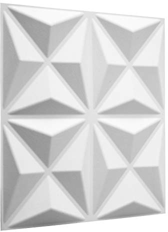 WallArt Modern Vinyl 3D Wall Panel, 12 Pieces in 3m², Peel and Stick, White, Home Decor