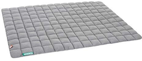 Doctor Bark Hundedecke – weiche, hochwertige Hundematte für sehr große Hunde, robuste Indoor-Outdoor Liegedecke, waschbar bis 95 °C (Gr. XXL, 140x110 cm, Hellgrau)