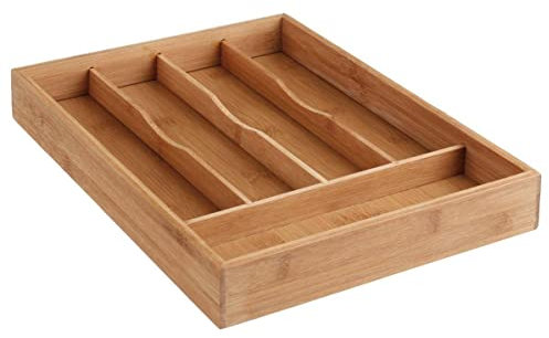 5five - vassoio portaposate 5 scomparti in bambù