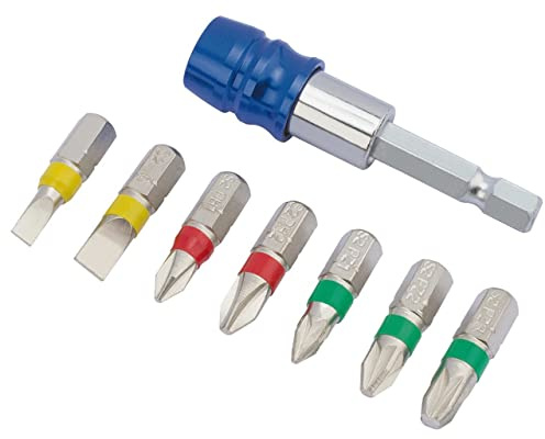 Draper 82400 Coloured Screwdriver Bit Set with Magnetic Holder (8 Piece)