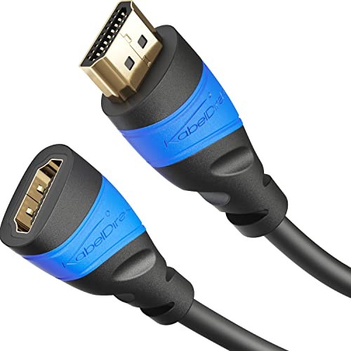 KabelDirekt – 4K HDMI-Verlängerung – 4m – Stecker auf Buchse – für PS5 | 4K@60Hz, High Speed HDMI mit Ethernet – verlängert Blu-ray, PS5, Xbox Series & Switch – Stecker auf Buchse, flexibel