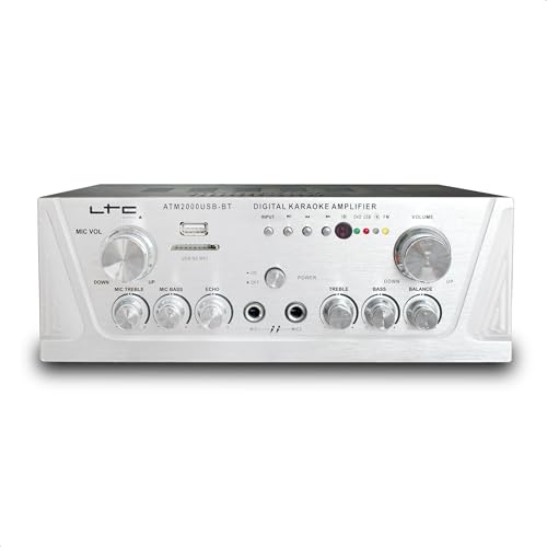 LTC - ATM2000USB-BT - Amplificateur stéréo de 2 x 50 W - USB, SD et Bluetooth - Silver