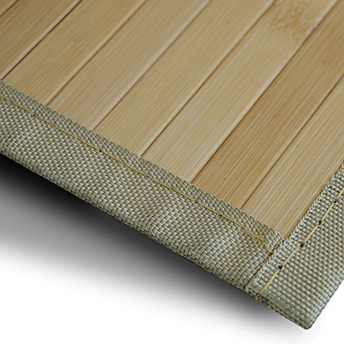 casa pura | Tapis en Bambou Marigold | pour Salle de Bains et Salon | 100% Bambou pour Un intérieur Naturel |90 x 120 cm