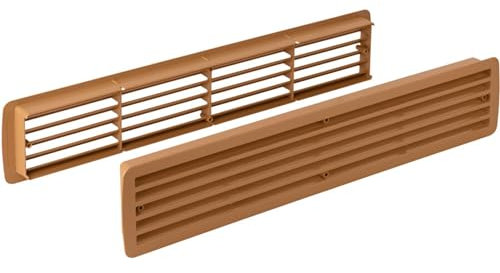 Gedotec Rejilla de ventilación | 457 x 92 mm | 1 pieza | Rejilla de puerta de plástico ABS de haya | Ventilación de puerta para puertas de 35-40 mm de grosor | Rejilla de ventilación angular