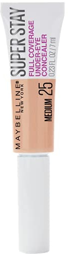 Maybelline New York Super Stay Super Stay Full Coverage, Brightening, Long Lasting, Under-eye Concealer Liquid Makeup Forup to 24H Wear, With Paddle Applicator, Medium, 0.23 fl. oz.