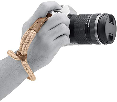 MegaGear Handschlaufe für SLR, DSLR-Kamera, Baumwolle, klein, nerzfarben, Mink, Small - 23cm/9inc, MG1792