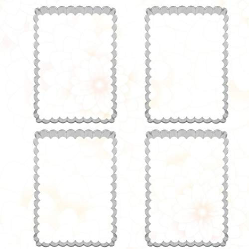 4 Piezas Cortador De Galletas De Bricolaje Moldes De Forma Cortadores De Galletas De Metal Moldes Para Cortar Azulejos De Fondant Cortadores De Frutas Molde De Galletas Rectángulo