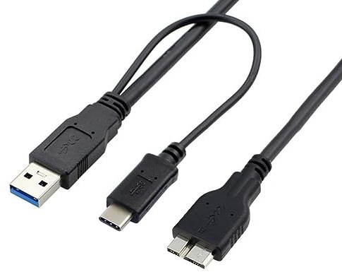 Chenyang Câble de données USB 3.0 et USB C vers Micro USB 3.0 pour disque dur 60 cm