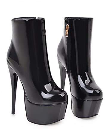 15CM/ 5.9IN Mode Kurze Stiefel Round Head Walking Show Night Club Slim High Heels Schuhe Sexy Pole Dance Night Club Kurze Stiefel