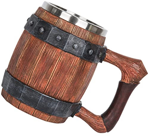 Chope De Bière En Acier Inoxydable Tasse à Café Baril Tasse De Jus Baril De Chopes En Bois Tasse à Boire Tasse En Acier Inoxydable Tasse Viking Pirate La Modélisation Verre De Jus