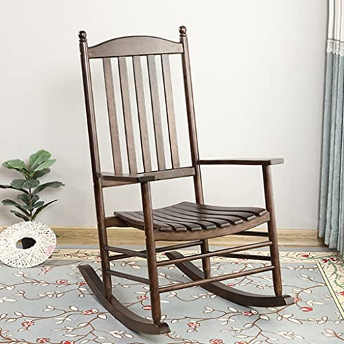 89*69*118cm, Veranda Schaukelstuhl, Massivholz Schaukelstuhl für Outdoor Indoor Verwendung, Natürliches Massivholz Eiche, Einzelne Stühle für Patio Deck Garten ( Color : Walnut , Size : 89*69*118cm )