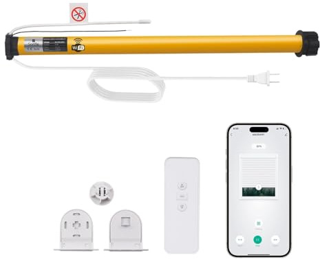 Smart Tuya WiFi Blinds Motor, AC100-240V Plug-in for 1.5/38mm Shade Tubes, Compatible with Alexa/Google Home, APP & Timer Control, No Hub Required - Idea for Zebra, Roman, Roller Shades
