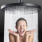 JINYOMFLY Ronde Tete de Douche Pluie Haute Pression 25CM, Grand Pommeau de Douche Fixes, Pommeau Douche Pluie Economie, Tête de Douche Anti Calcaire, Pommeau Universelle (Noir)