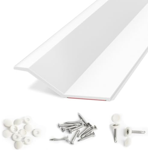Elvone Garage Door Seal Top and Sides, 40 FT Universal TPE Weather Stripping Garage Door Trim Seal Weatherproofing Garage Door Seals with Nails and Lids in White
