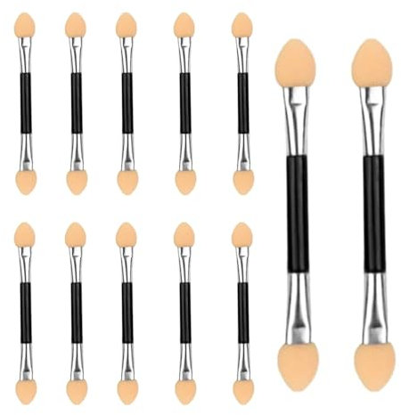 12 Pz Applicatore Ombretto Professionale, Pennelli Spugna Doppia Testa e Faccia per Trucco Quotidiano Makeup Tool