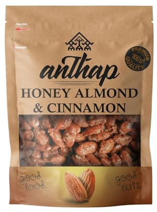 Anthap Honey Roasted Almond & Cinnamon, with Thyme Honey, Fresh Almond, Sweet & Savoury, Crunchy Texture, Perfect for Snacking & Gifting, High in Protein & Fiber, 1kg