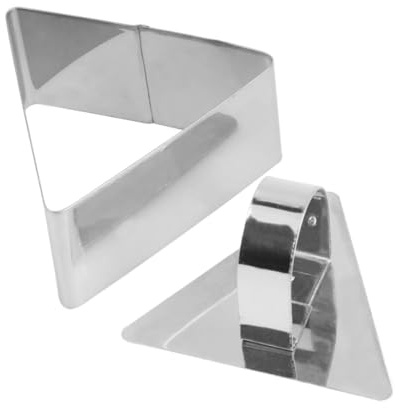 Alipis 2pcs Cavity Mousse Cake Molds Cheesecake Cutters Triangle Shaped Baking Molds for Cookies Cakes