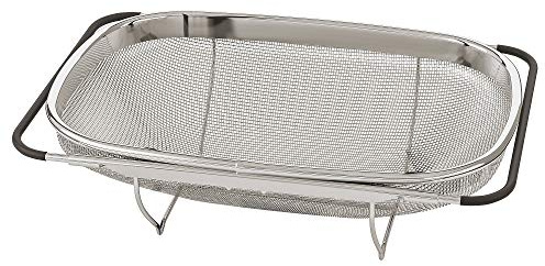 IDEALISK Passoire en acier inoxydable Noir 34 x 23 cm, Outil Cuisine