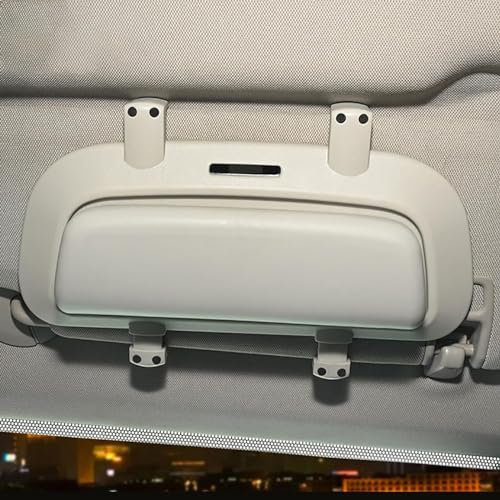 LeaHy Für Jeep Compass MP 2017 2018 2019 2020 Auto Brillenhalter Brillenetui, ABS Sonnenbrille Brillenbox Sonnenblende Multifonction Aufbewahrungsbox Organizer Innenraum Zubehör,B/Grey