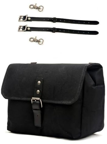 EUQIXMR Motorradtasche Universelle wasserdichte Vintage Helmtasche Für Motorräder Satteltasche Seitentasche Motorrad Hecktasche(SCHWARZ)