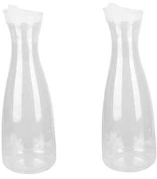 Amosfun 2pcs Large Juice Pitcher Acrylic Cocktail Kettle Lid for Parties Dinners and Picnics