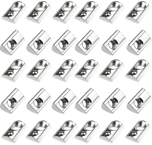 Oiieco T-Nutensteine M8 Nut 8 – 30 Stück Schiebemuttern verzinkt, kompatibel mit Aluprofil Serie 40/40x40/40x80, präzise & verdrehsicher für Solarmontage, CNC & 3D-Drucker