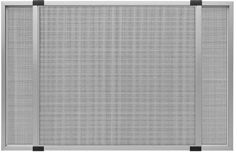 Zanzariera a Telaio Estensibile Unidirezionale - Rete in Fibra di Vetro - Telaio in Alluminio Anodizzato - Diverse Misure e Colorazioni Disponibili (Alluminio/Grigio, H50x75/142cm)
